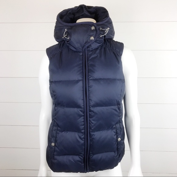 Eddie Bauer Jackets & Blazers - Eddie Bauer S Puffer Vest Navy Blue Hooded Down